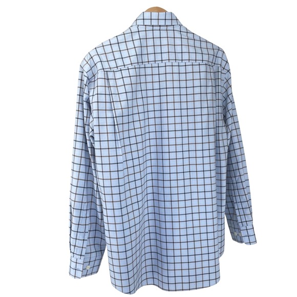 ORVIS Mens Light Blue Brown Black Check Long Sleeve Button Up Shirt Size L ** - Picture 3 of 7